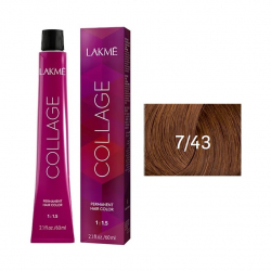 Lakme Collage Creme Hair Color 7/43 средний блондин медно-золотистый